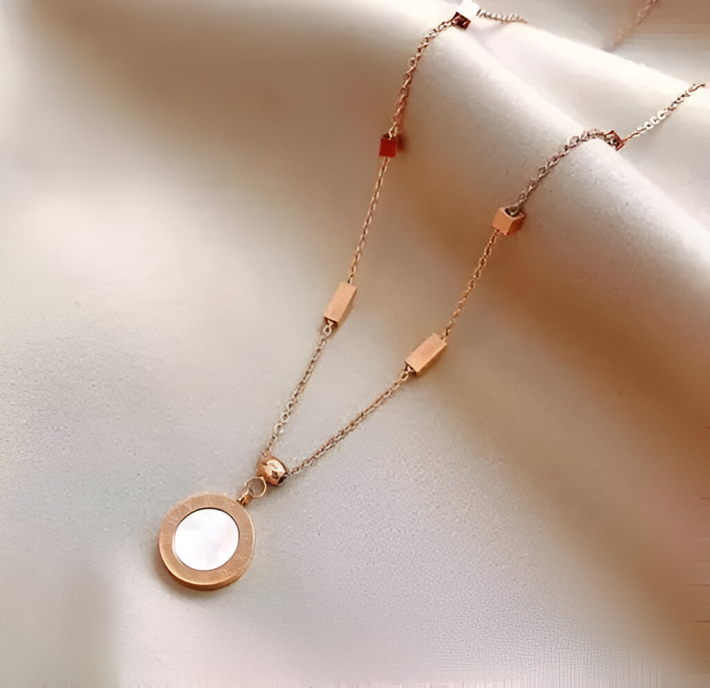 🦋 Rose Gold Roman Charm Butterfly Necklace ✨
