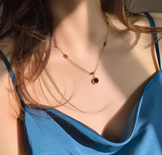 🦋 Rose Gold Roman Charm Butterfly Necklace ✨