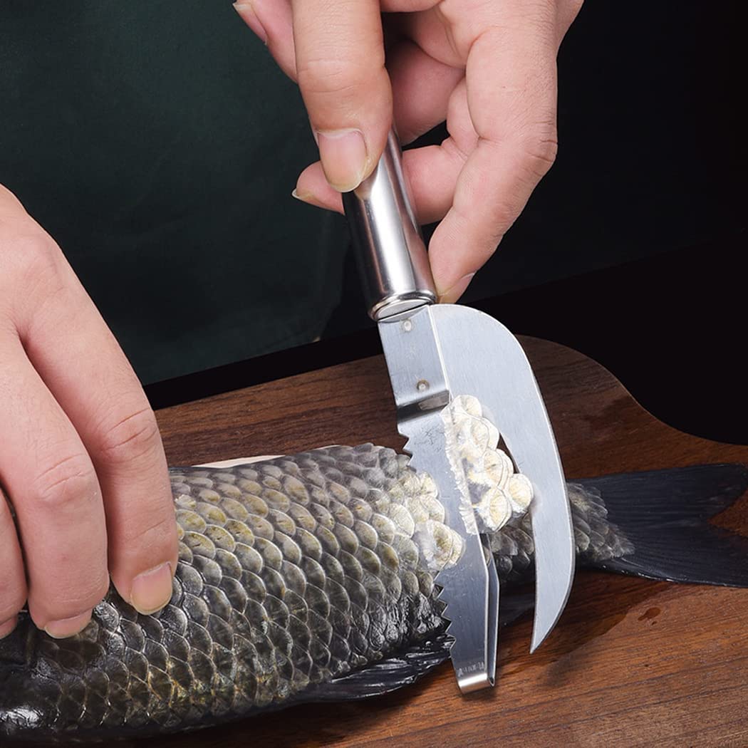 Fish Scale Knife, Scaler, Opener, Stainless Steel, Easy to Clean, 3-in-1 Tool, Kitchen Accessory